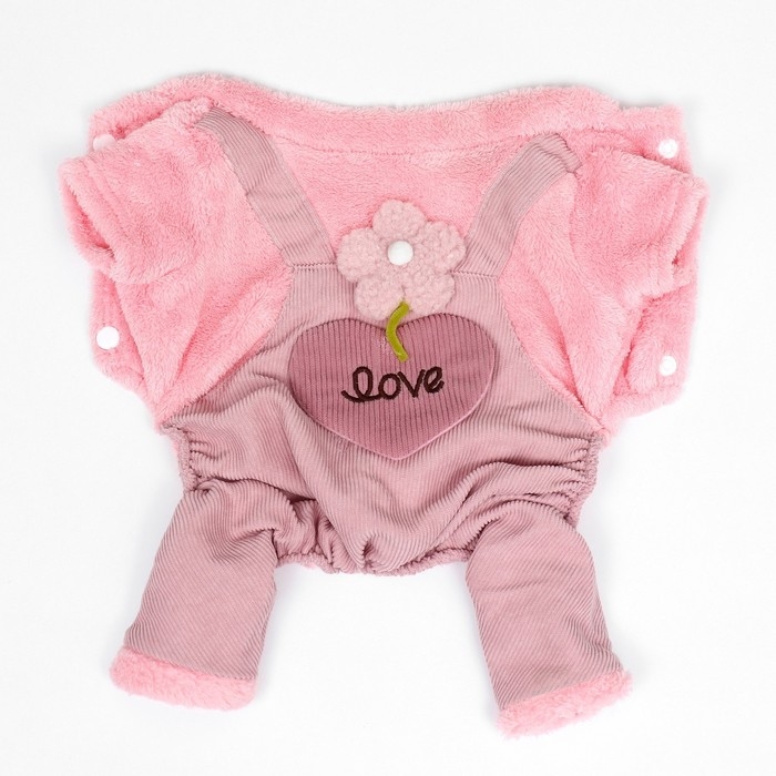 Комбинезон Комбинезон "Love", размер XL (ДС 40 см, ОГ 50 см, ОШ 40 см), розовый
