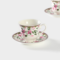 Сервиз фарфоровый чайный Доляна &laquo;Бланко&raquo;, 4 предмета: 2 чашки 220 мл, 2 блюдца d=14,2 см, цвет белый