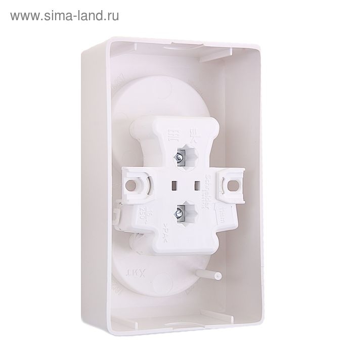 Розетка двойная SE Розетка двойная SE "Хит", 16 А, 250 В, накладная, без з/к, IP20, белая, RA16-237-B