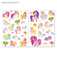 Наклейки многоразовые набор &laquo;Для девочек&raquo;, 3 шт., формат А4