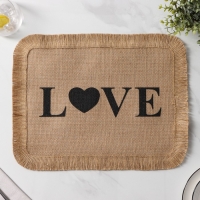 Салфетка сервировочная на стол Доляна &laquo;Любовь&raquo;, 40&times;30 см, цвет бежевый