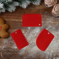 Новый год. Набор кондитерских шпателей &laquo;Всё сбудется&raquo;, 11.5&times;8 см, 11.2&times;6.5 см, 10&times;7 см, 3 шт