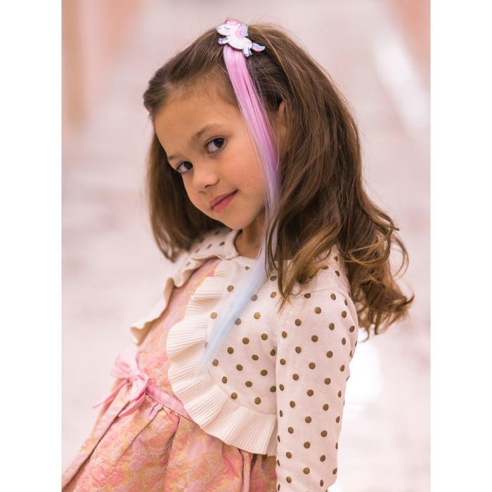 Прядь для волос на заколке Прядь для волос на заколке "Единорог" 40 см