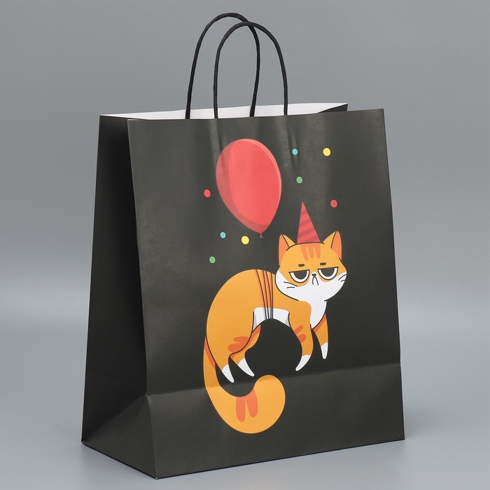 Пакет подарочный крафтовый, упаковка, &laquo;Киса&raquo;, 28 х 32 х 15 см
