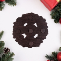 Набор "Золотая подкова", подставка под горячее и 2 подстаканника, D-20,5 см