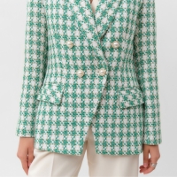 Пиджак твидовый двубортный MIST р. 42. зеленый