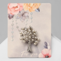 Брошь &laquo;Дерево заснеженное&raquo; с жемчугом, цвет белый в серебре