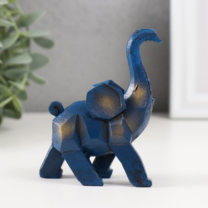 Сувенир полистоун "Синий слон" 3х8х8,5 см