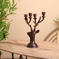 Подсвечник на 4 свечи "Олень" алюминий 16х12х32 см Подсвечник на 4 свечи "Олень" алюминий 16х12х32 см