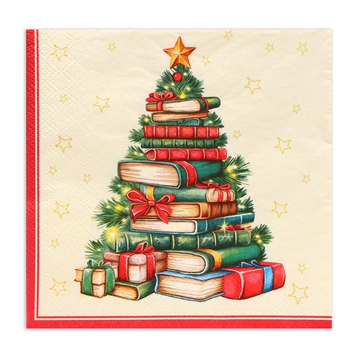 Новогодние салфетки бумажные Home Collection &laquo;Рождественская ель с подарками&raquo;, 3 слоя, 33х33 см, 20 шт