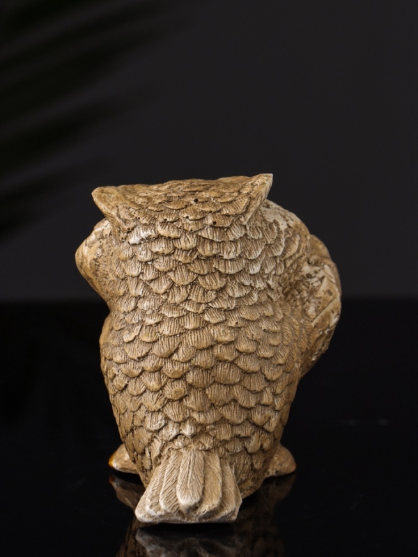 Фигура "Сова ученая" 8х9х7 см, бежевый