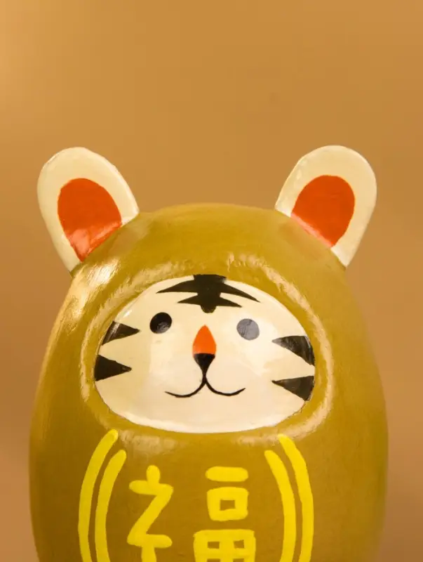 Деревянная кукла кокеши "Тигренок" цв. жёлтый, 6х6х9 см