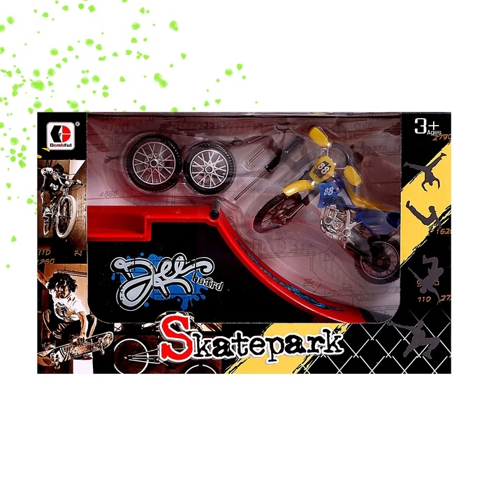 Набор скейт-парк &laquo;Мототриал&raquo;, фингермотобайк с трамплином