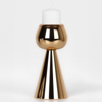 Подсвечник металл на 1 свечу &laquo;Гиацинт&raquo; цвет золото 8 х 8 х 21 см