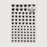 Стразы для декора ногтей &laquo;Сердечки&raquo;, на клеевой основе, цвет чёрный