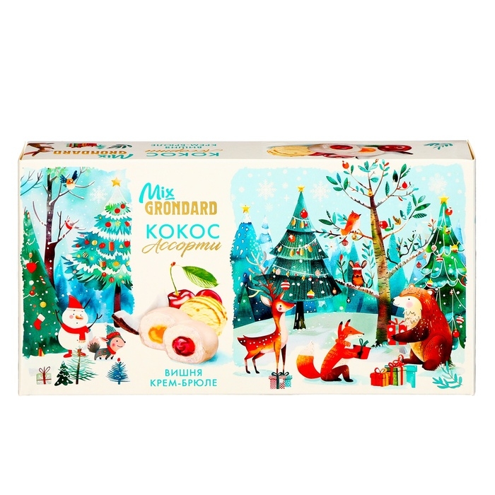 Новый год. Конфеты глазированные Новый год. Конфеты глазированные "Набор конфет Ассорти", со вкусом крем-брюле и вишни, 126 г
