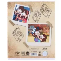 Тетрадь в клетку 24 листа, 5 видов МИКС, обложка мелованный картон, &laquo;Гравити Фолз&raquo;