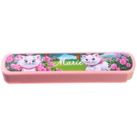 Пенал-футляр пластиковый, 43х200х23 мм, выдвижной, Коты аристократы Пенал-футляр пластиковый, 43х200х23 мм, выдвижной, Коты аристократы