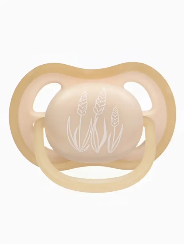 Светящаяся соска-пустышка анатомическая, силикон, от 6 мес., &laquo;Колоски&raquo;, цвет бежевый