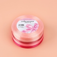 Набор атласных лент, 5 шт, размер 1 ленты: 6 мм &times; 23 &plusmn; 1 м, цвет розовый спектр