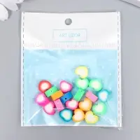 Набор бусин для рукоделия и плетения &laquo;Арт Узор. Пухлое сердечко&raquo;, 20 шт., PVC, цветные, 1&times;1&times;1 см