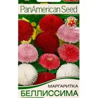 Семена цветов Маргаритка Беллиссима, смесь сортов Дв (драже)  PanAmerican, Ц/П,7 шт.
