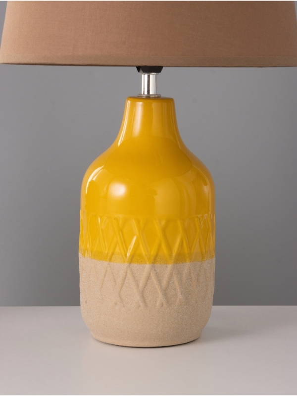 Настольная лампа "Анабелла" 1х15Вт Е14 желтый/бежевый 25х25х41см