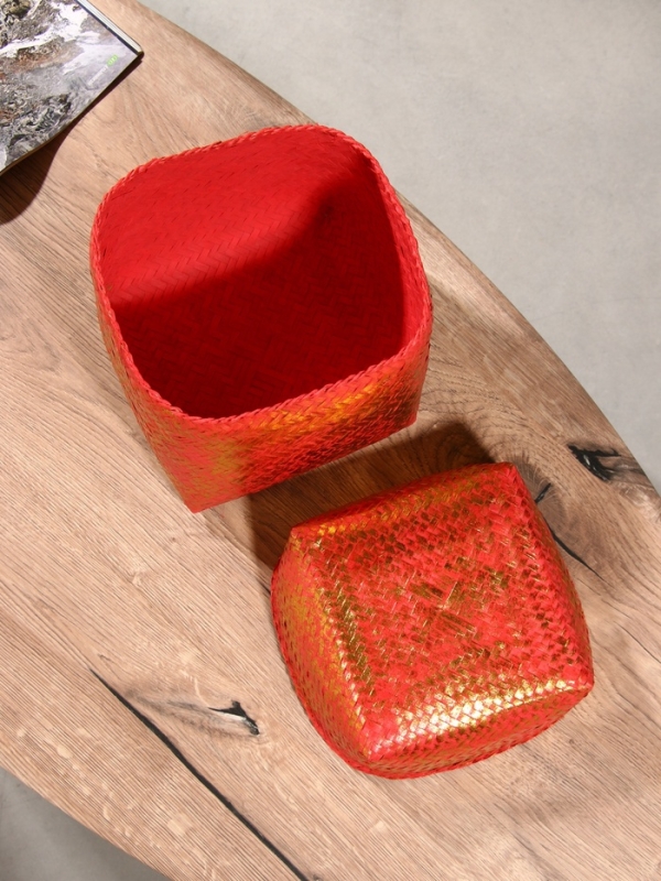 Корзинка плетеная "Голден" 20х20х26 см, розовый