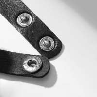 Браслет кожа &laquo;Пластина&raquo;, цвет серебряно-чёрный, 23 см