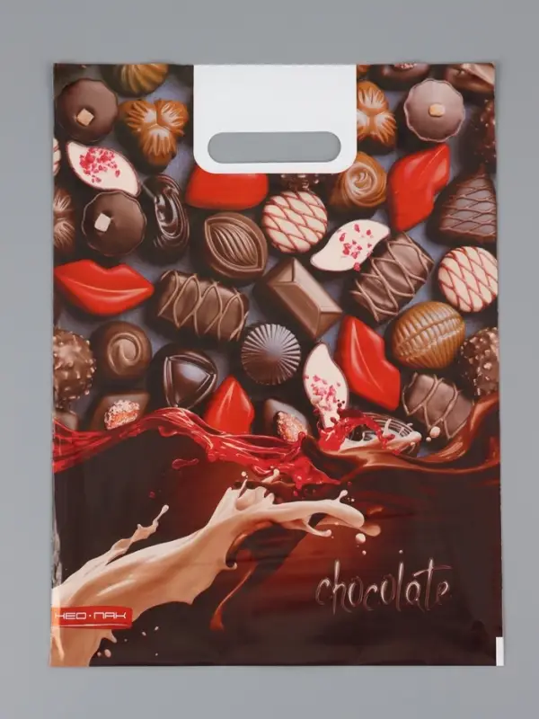 Пакет "Конфеты , полиэтиленовый с вырубной ручкой 30х40 см, 60 мкм