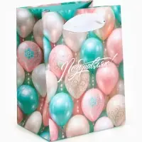 Пакет ламинированный &laquo;Поздравляю&raquo;, 9 &times; 12 &times; 6,5 см