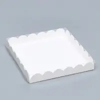 Коробка для печенья, белая, 21&times;21&times;3 см