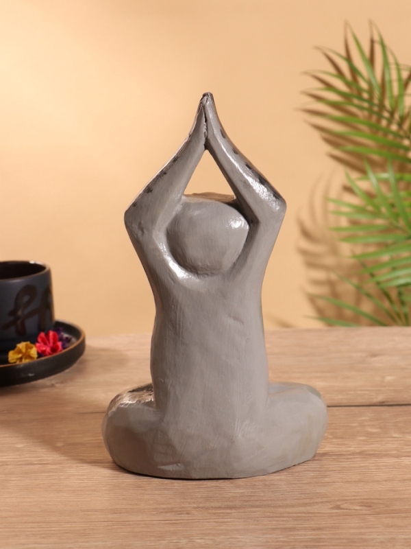 Сувенир интерьерный "Кот-йог" дерево 25 см