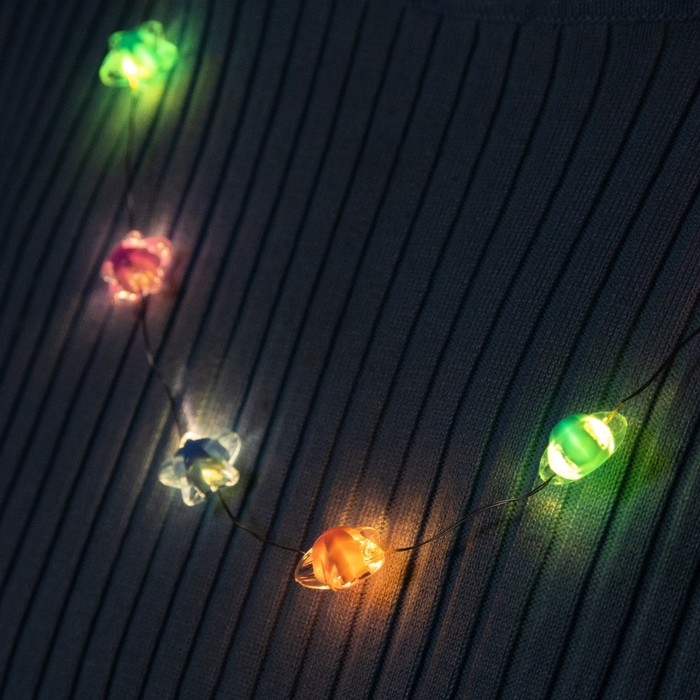 Светодиодные бусы Светодиодные бусы "Звездочки", 80 см, LED(1608)-16-4.6V, AG13x3 (в компл.), 3 режима свечение тёплое белое