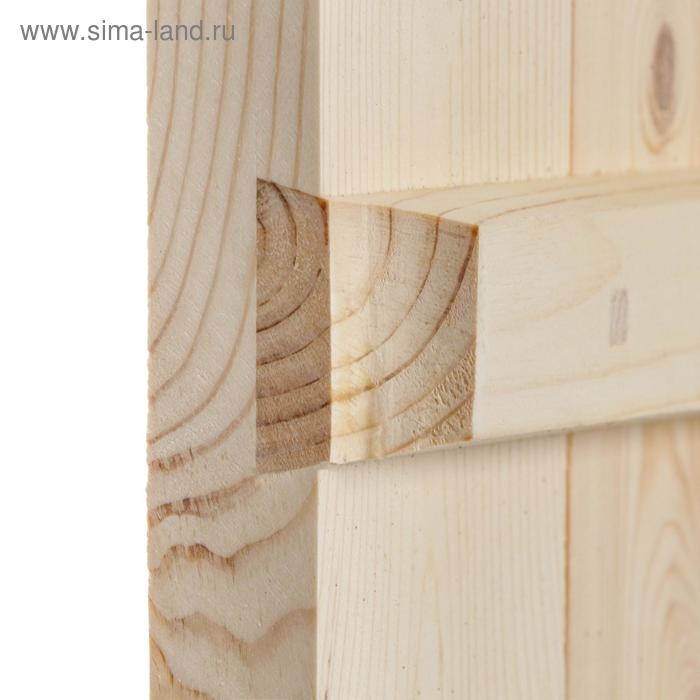 Дверной блок для бани, 180&times;70см, из сосны, на клиньях, массив, "Добропаровъ"