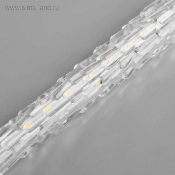 Гирлянда &laquo;Сосульки рифленые&raquo; 2.5 &times; 0.3 м, IP65, прозрачная нить, 192 LED, свечение белое с эффектом стекания, 12 В