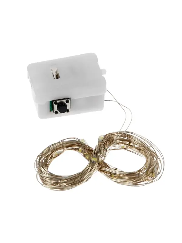 Гирлянда &laquo;Нить&raquo; 3 м, роса. IP20, серебристая нить. 30 LED, от батареек AG13&times;3, 3 режима, свечение мульти