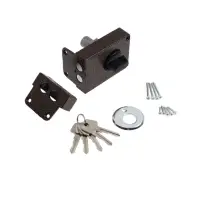 Замок дверной LOCKLAND, накладной, 100х70х55 мм, 2 ригеля, цвет коричневый