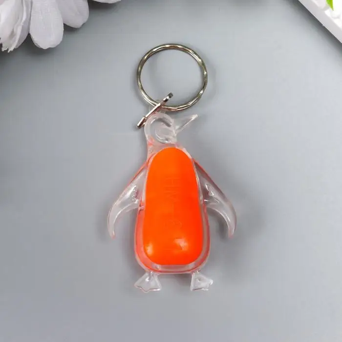 Фонарик брелок для ключей на кольце &laquo;Пингвин&raquo;, МИКС