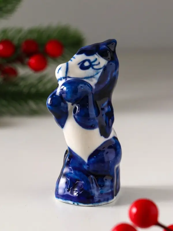 Сувенир "Конь на дыбах", 9х5 см, гжель