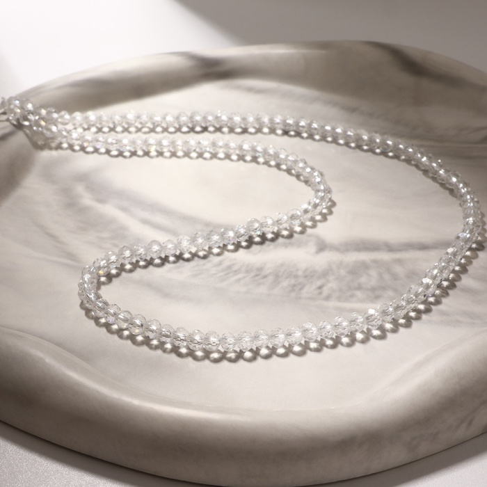 Бусины на нити шар №4 гранёный &laquo;Шпинель&raquo;, цвет белый, 42 см