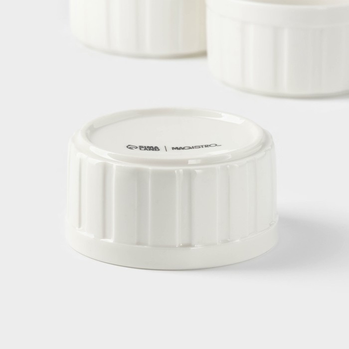 Набор рамекинов из жаропрочной керамики Magistro &laquo;Каспар&raquo;, 6 предметов: 200 мл, цвет белый