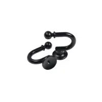 Крючок для штор ТУНДРА KS003, однорожковый, цвет черный, 2 шт