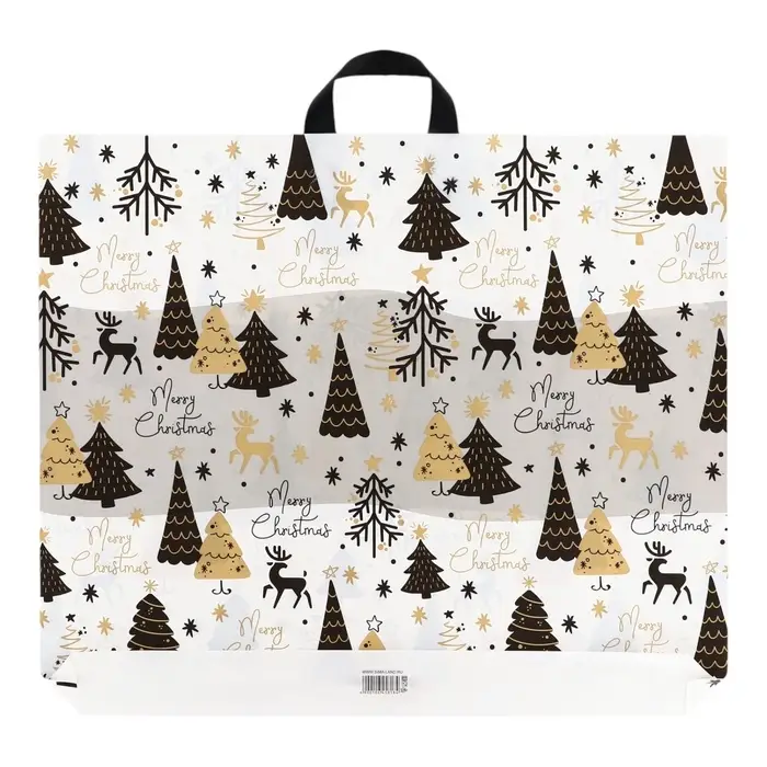 Пакет &laquo;Зимний лес&raquo;, полиэтиленовый с петлевой ручкой 60&times;50, 70 мкм