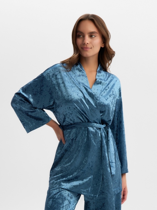 Комплект женский (жакет, брюки) KAFTAN Velvet 48-50, синий