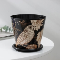 Горшок для цветов Доляна &laquo;Голди&raquo;, 800 мл, цвет чёрный