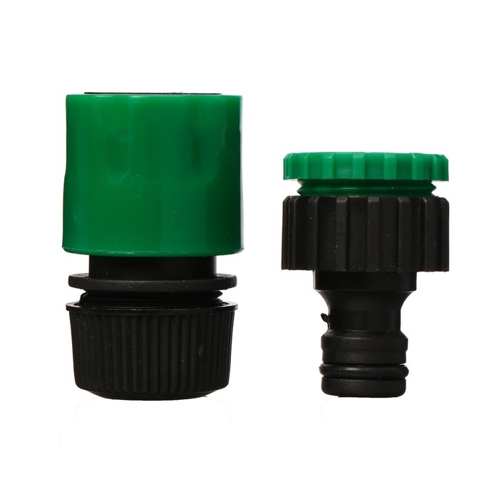 Набор: пистолет для полива, 7 режимов, коннектор 1/2" (12 мм), адаптер 1/2"&minus;3/4" (12 мм&minus;19 мм), Greengo