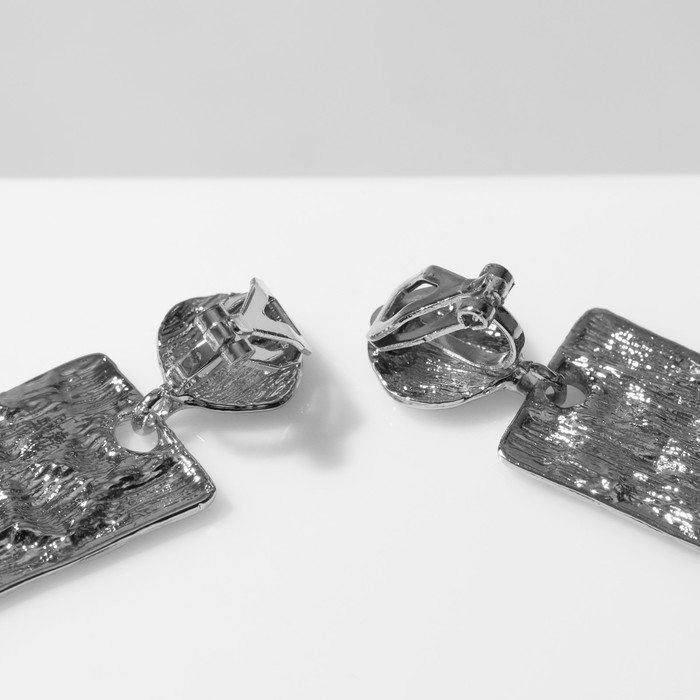 Клипсы висячие &laquo;Лёгкость&raquo; пластина, цвет серебро