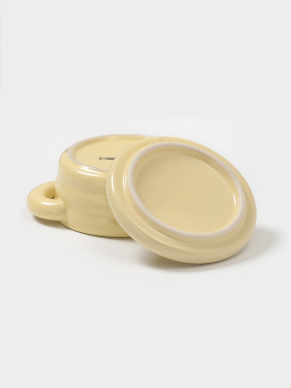 Горшочек для запекания Доляна &laquo;Зефир&raquo;, 250 мл, 15&times;10,5&times;6,3 см, с ручками, с крышкой, керамика, жёлтый