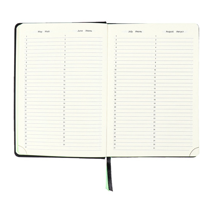 Ежедневник недатированный, A5, 136 листов, кожзам, deVENTE. Ultra, твердая обложка,тиснение фольгой, перфорация, ляссе, блок 70%, черный/зеленый